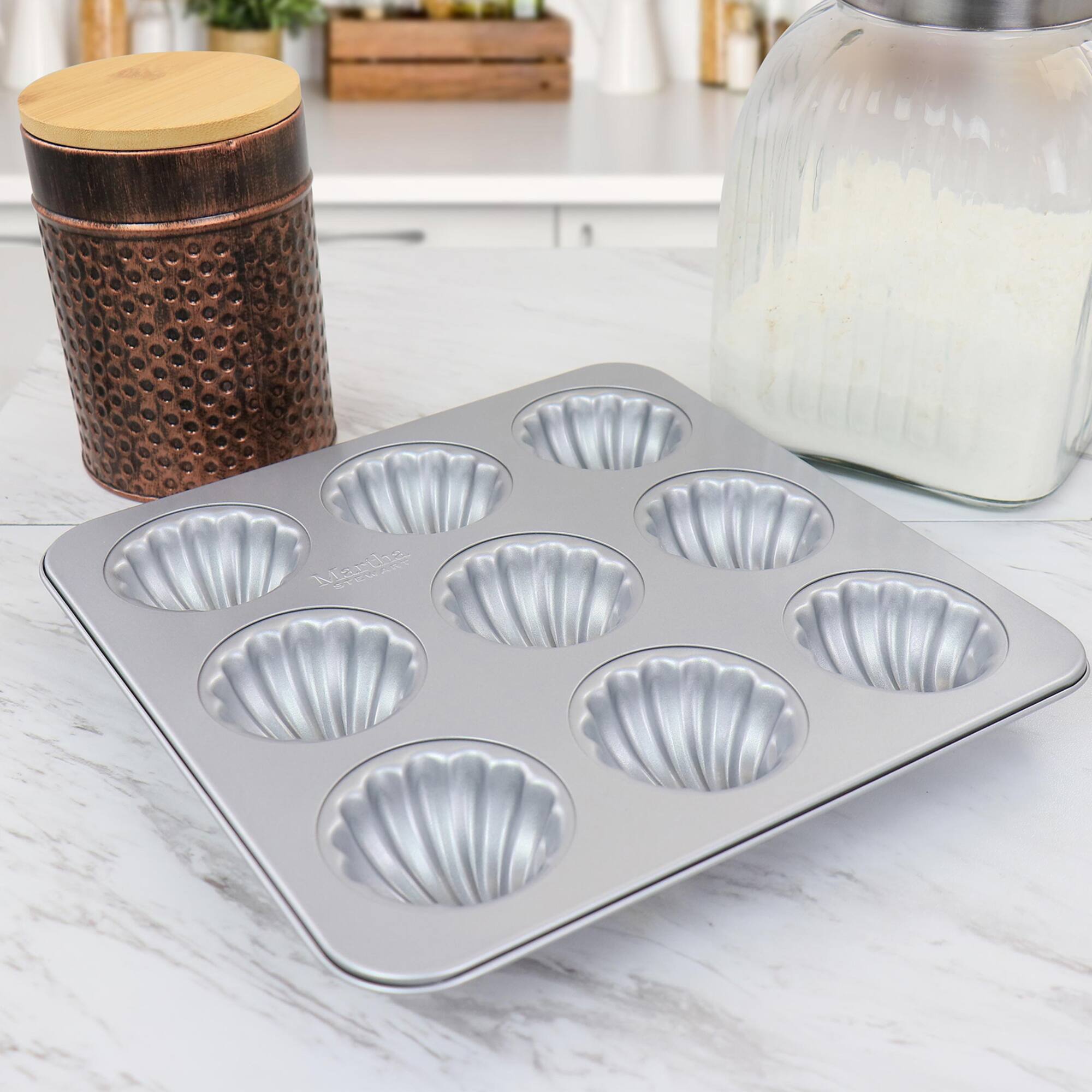Martha Stewart 11" 9-Cup Carbon Steel Madeline Pan